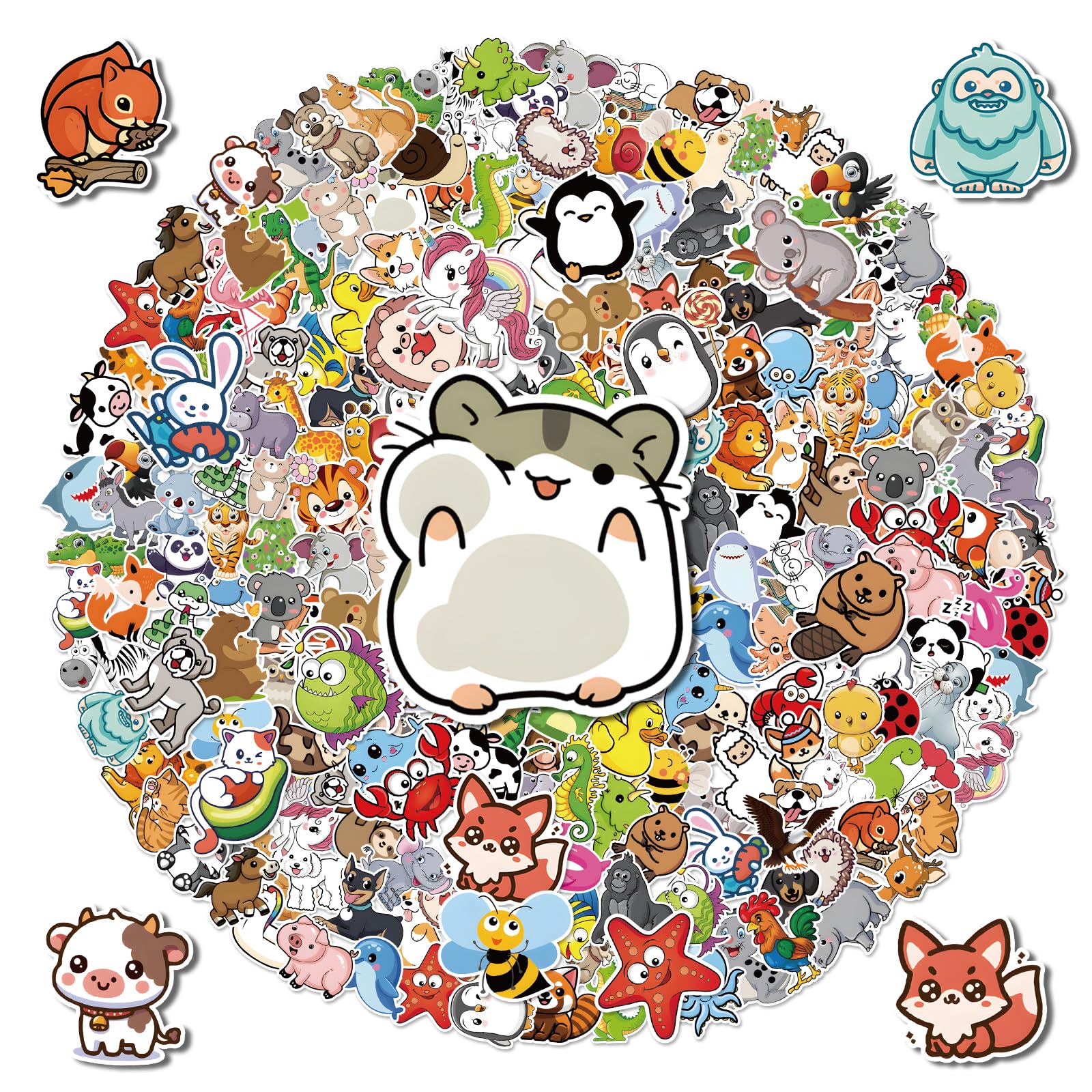 G2PLUS 100PCS Cartoon Animal Stickers for Kids: Waterproof Vinyl Stickers for Scrapbooking, Water Bottle, Phone Case, Laptop, DIY Crafts, Gifts