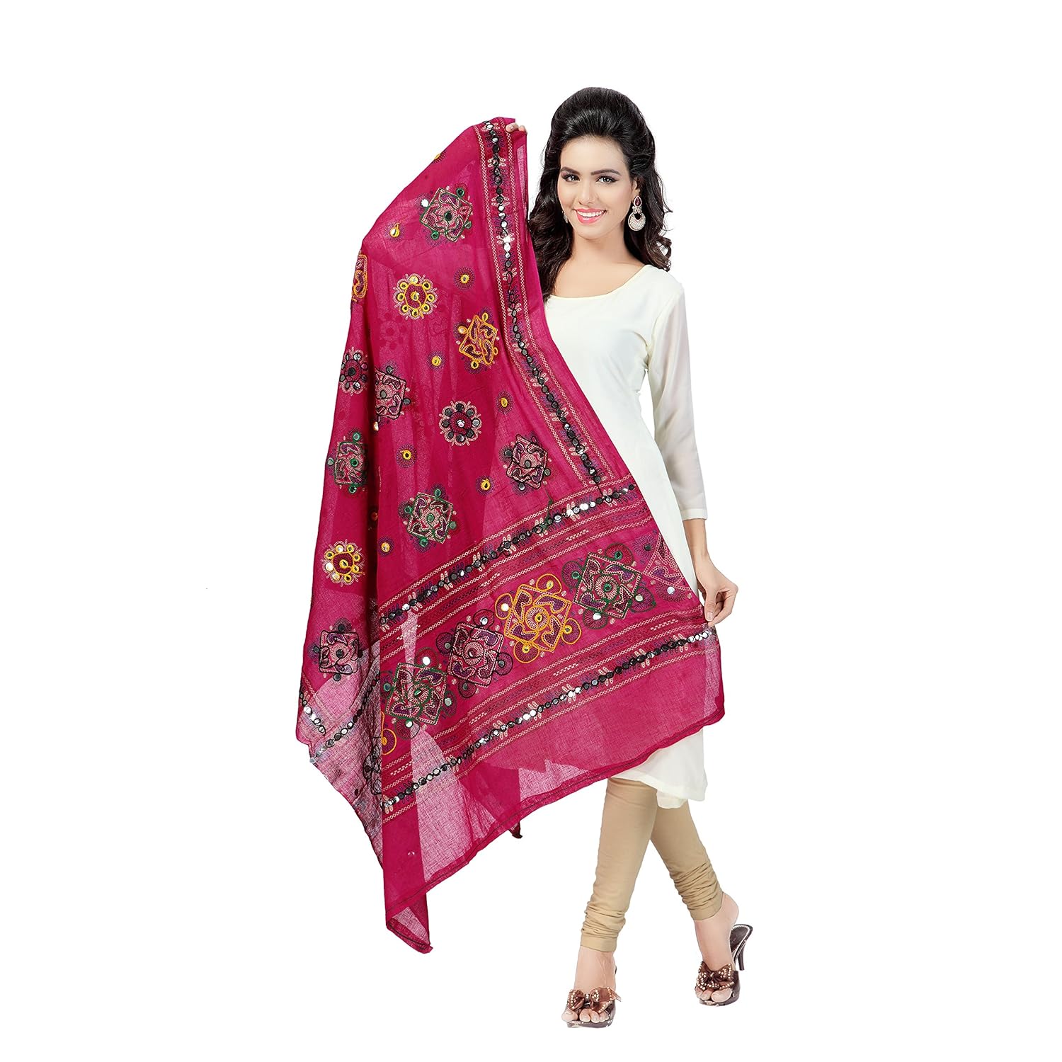 banjara women's kutch work cotton dupatta chakachak