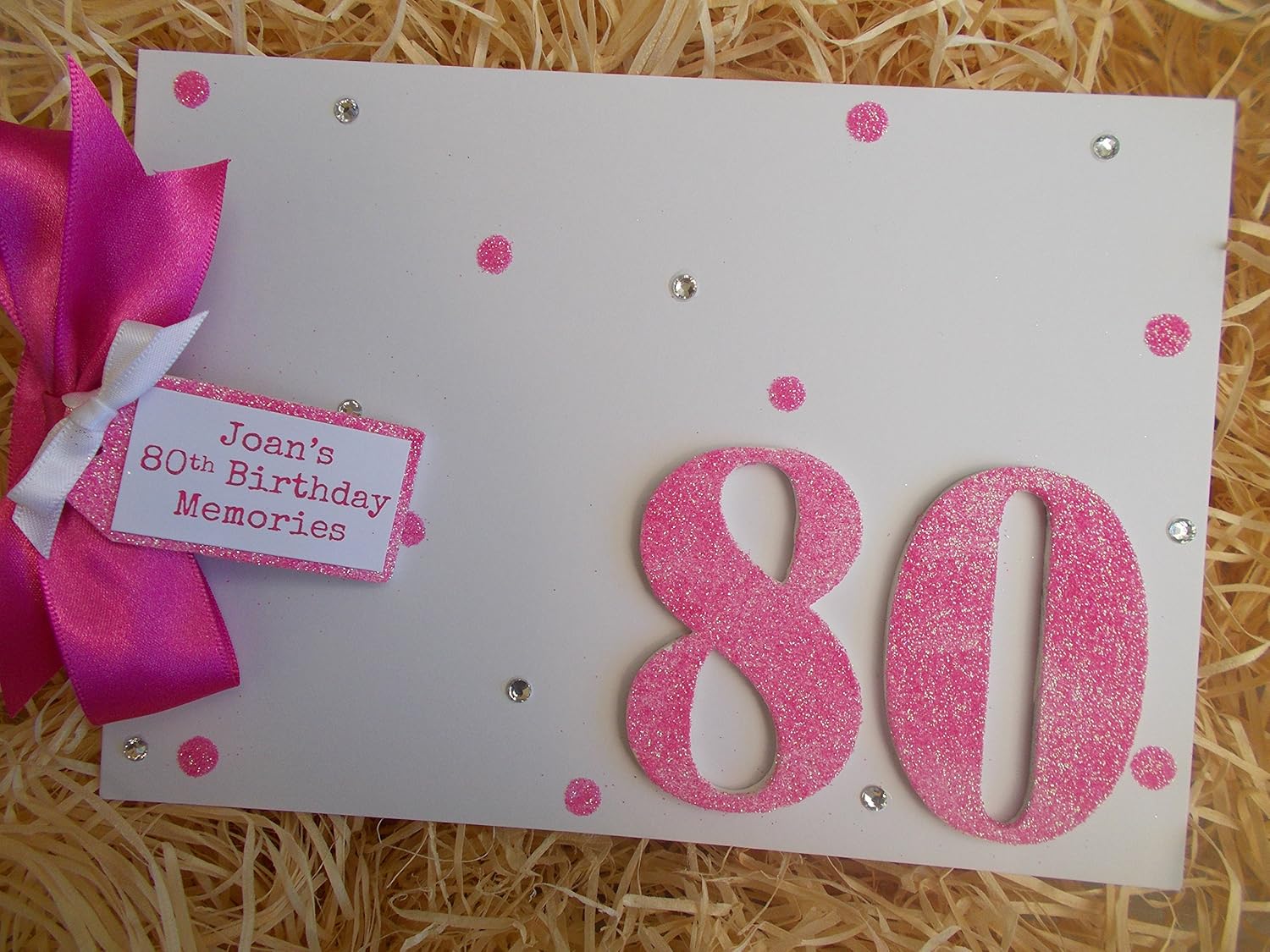 PERSONALISED 80TH BIRTHDAY PHOTO ALBUM, MEMORY BOOK, SCRAPBOOK, MULTI