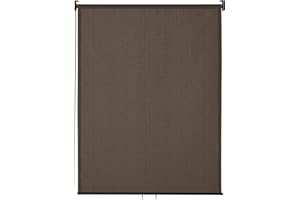 VICLLAX Outdoor Roller Shade, Patio Blinds Roll Up Shade (4' W X 6' L), Mocha