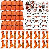 Panitay 12 Sets Basketball Party Favor Gift Sport Socks, Drawstring Bags, Stickers, Bracelets for Boys & Girls