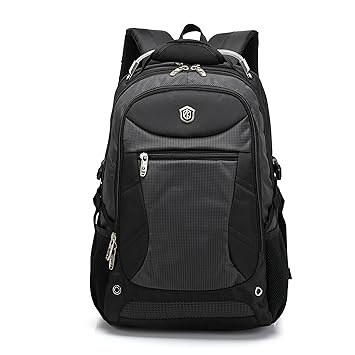 Aoking 15.6 inch Nylon Laptop Backpack School Bag College Backpack (Black)