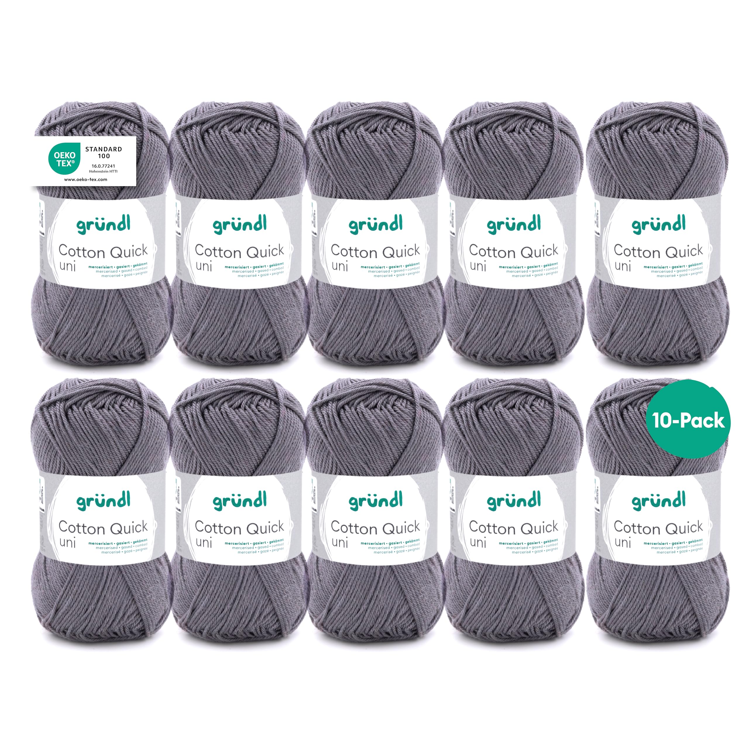 Gründl Value Pack Cotton Quick Yarn, Cotton, Mousy Grey, 29 x 12 x 7 cm — image 1