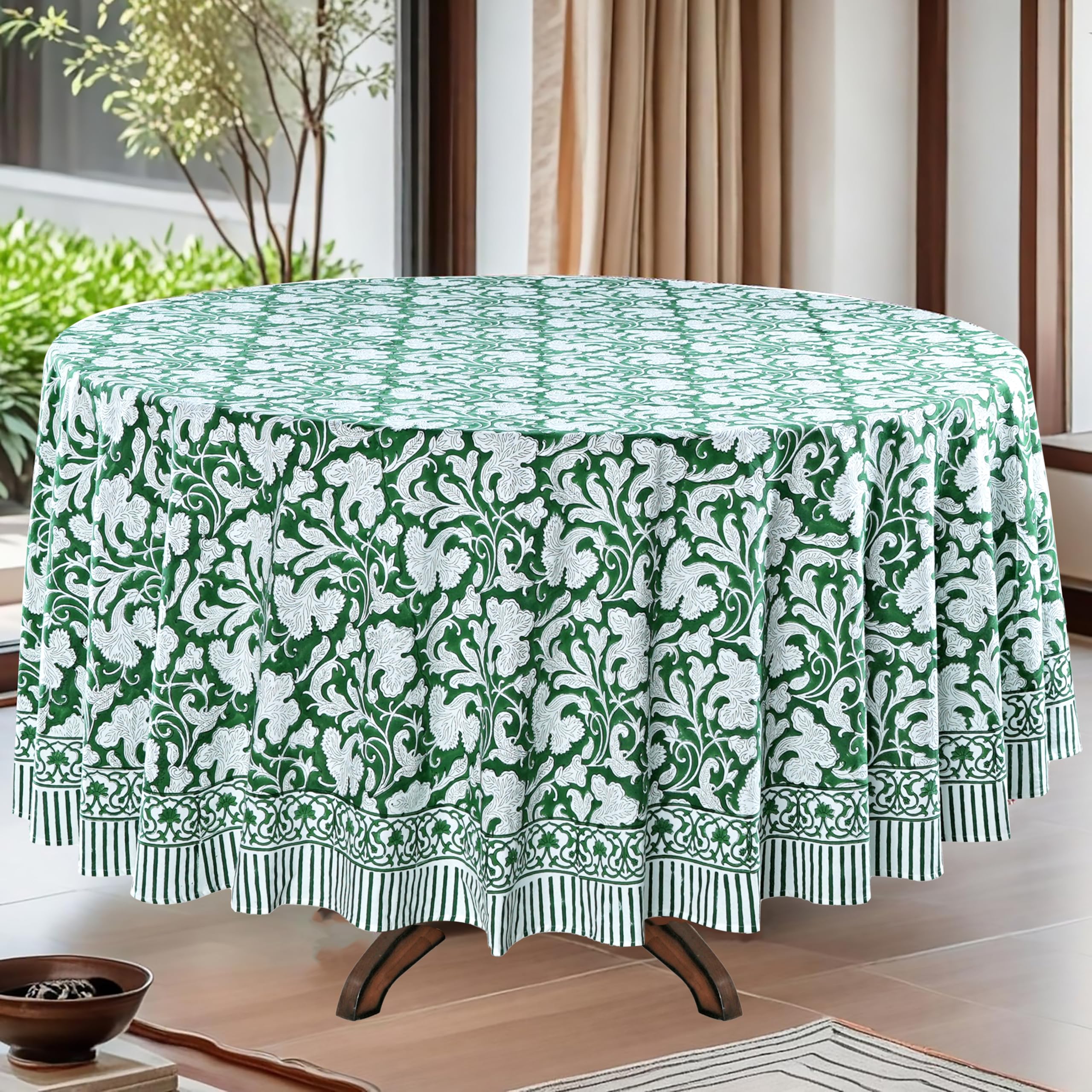 Ridhi Round Tablecloth - Hand Block Print