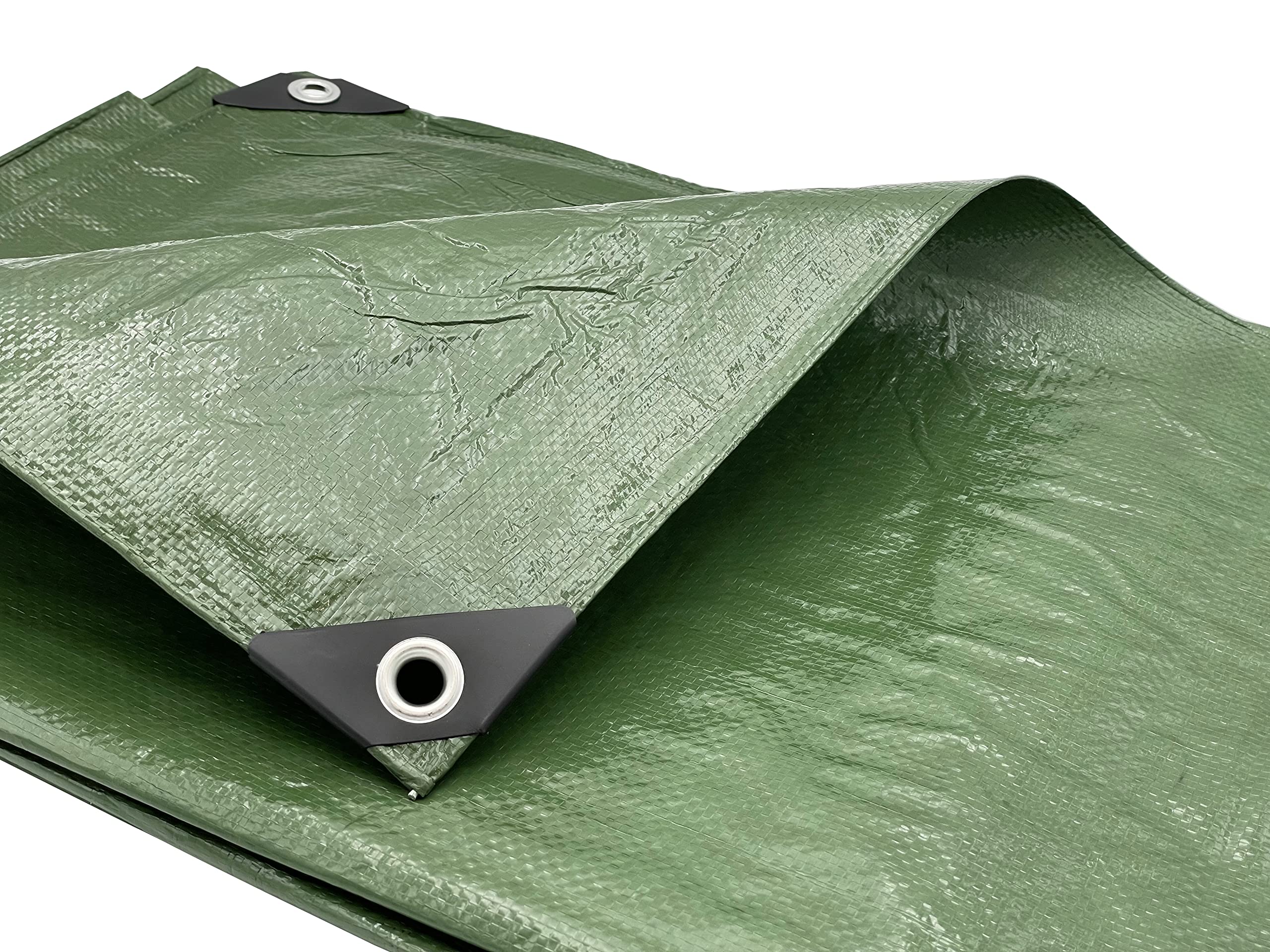(Pack of 1 pcs) Tarpaulin Waterproof 3 x 5 m Green 110 g/m2 Sheet with Metal Rings, Protective Sheets, Car Cover, Multipurpose Tarp (1 pcs, 3 x 5 m)