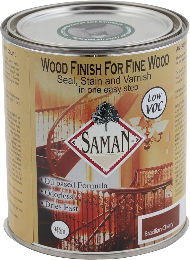 SamaN SAM3061L 1Quart Interior Stain for Fine Wood for Seal, Stain