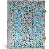 Maya Blue Ultra Lined Hardcover Journal, 240pg, 120GSM by Paperblanks (Silver Filigree Collection)