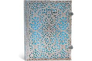 Maya Blue Ultra Lined Hardcover Journal, 240pg, 120GSM by Paperblanks (Silver Filigree Collection)