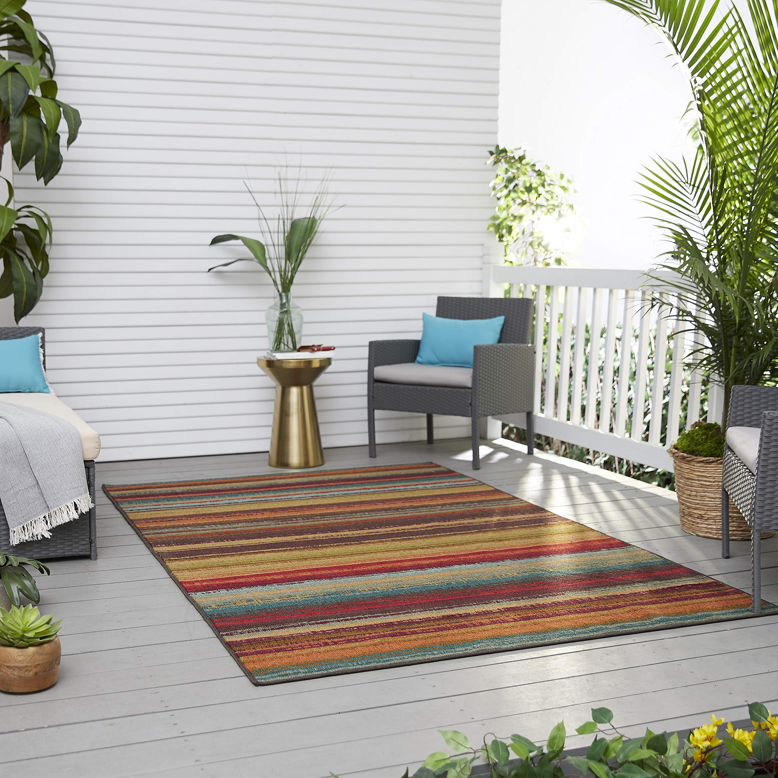 Mohawk Home Avenue Stripe Indoor/Outdoor Area Rug, 5'x8', Multi Buy