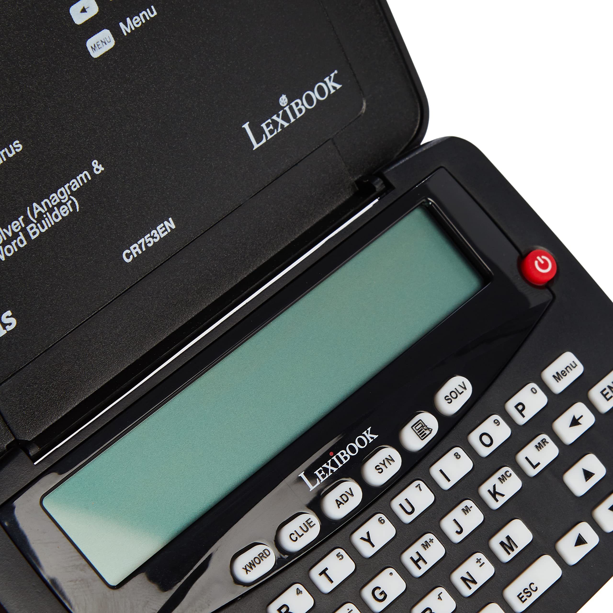 LEXIBOOK DC753EN Electronic Pocket Spellchecker, Thesaurus, Crossword, Conjugation, Anagram Solver, Words Games, with Battery, Blue/White