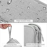 FYY Travel Cable Organiser 2-Layer Waterproof Tech Pouch 8.3 x 5 x 2.6 in M-Grey view 4