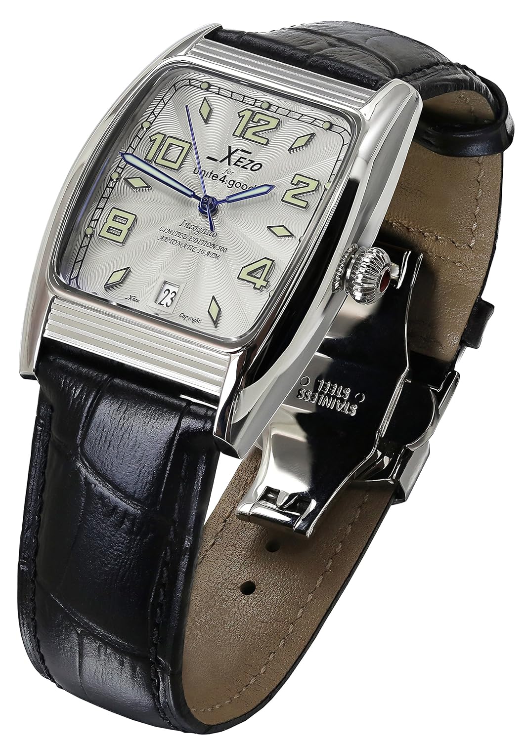 Xezo Incognito Tonneau Automatic Watch Made with Swiss Sapphire 856469005373 eBay