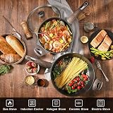 SENSARTE 30cm Deep Nonstick Frying Pan 4.7L with Lid Induction Friendly view 3