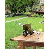 FAITIO Mini Firecracker Launching Cannon Model, Stainless Steel Mini Cannon Model with Mechanism, Military Model Collection Ornaments, Christmas Celebration Toy Gift, Green
