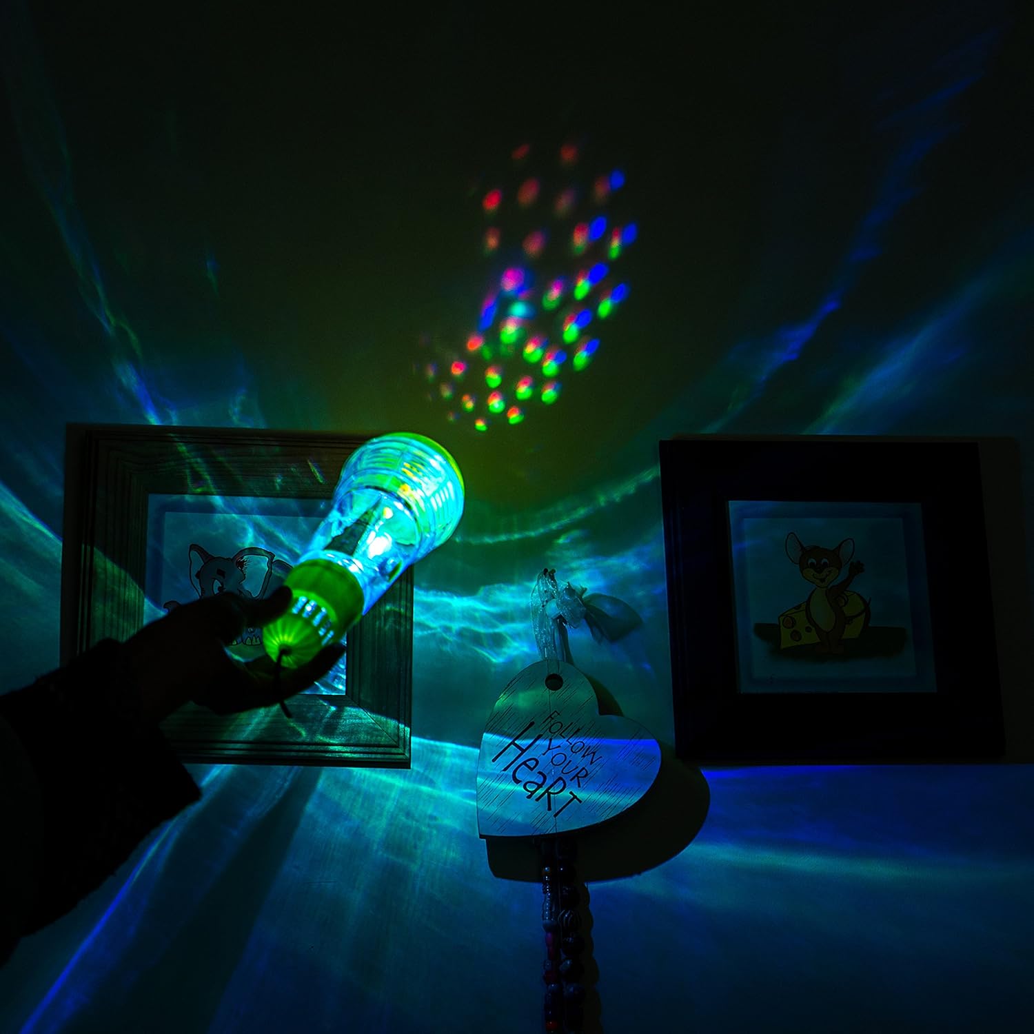 Echo Mic for Kids and Toddlers - Magic Microphone with Multicolored Flashing Light and Fun Rattle - Blue and Yellow Speech Therapy Feedback Toy - Retro Gift For Boys and Girls Who Love Singing, Music: Toys & Games