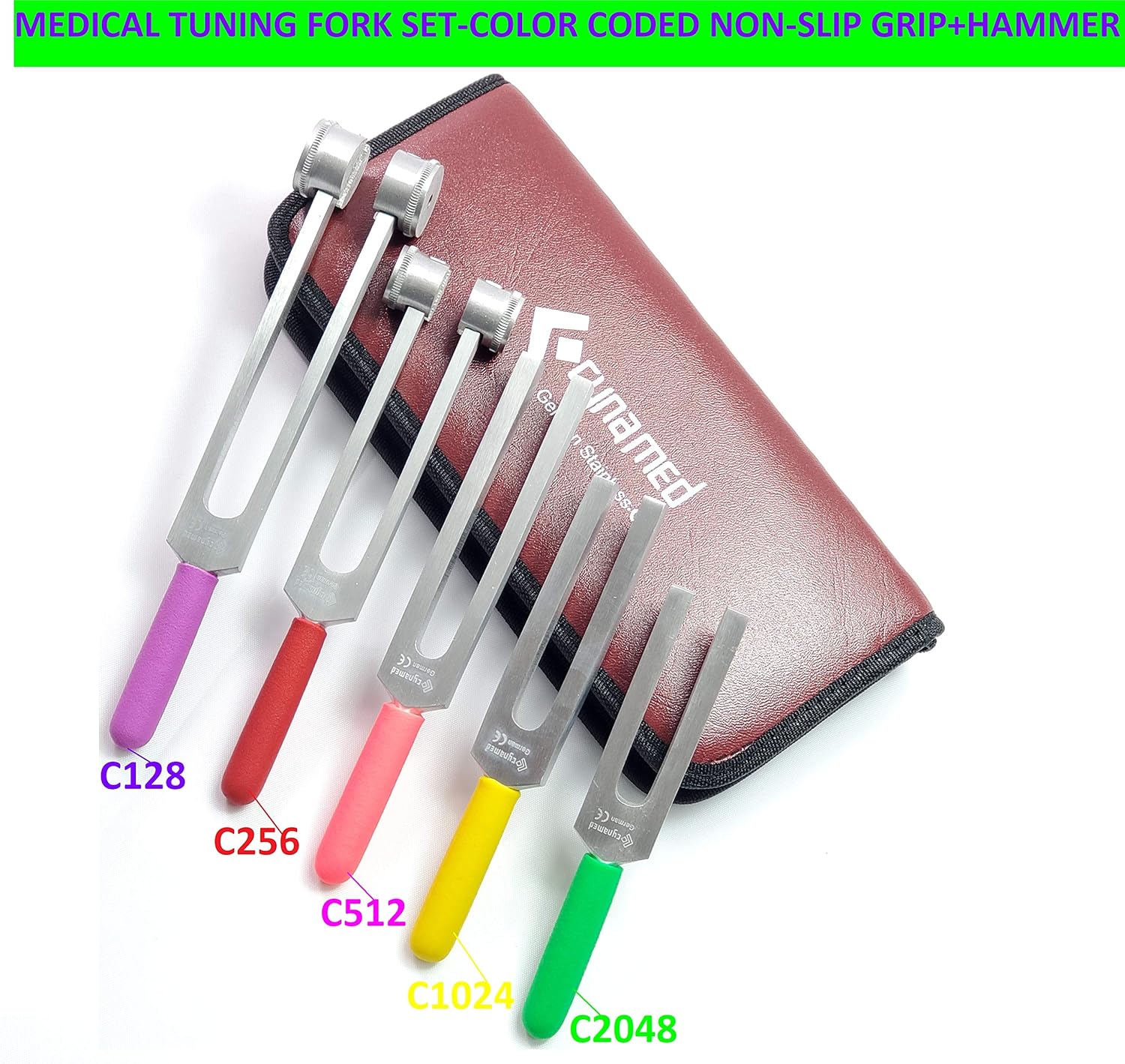 Premium NEUROLOGICAL Tuning Fork Set of 5 PCS C2048 C1024