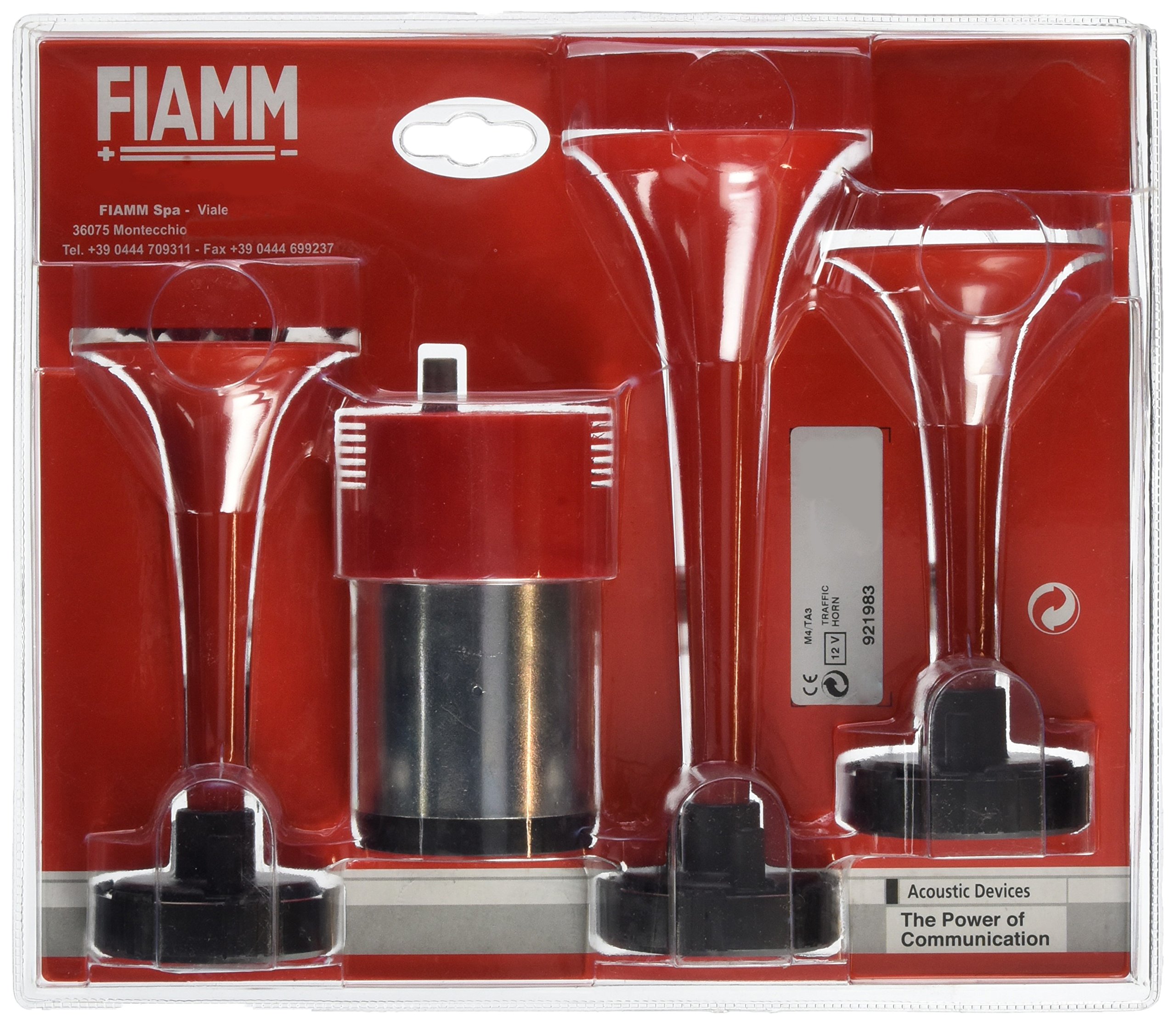 Fiamm 921983 Trumpet Triple Air Horns, Red
