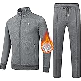 MoFiz Fleece Warmth Tracksuit Sweatsuits for Men Long Sleeve Jackets and Pants Two Piece Tracksuits for Athletic Casual