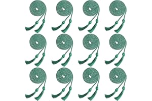 Cagemoga 12 Pieces Graduation Honor Cord Braided Honor Cord with Tassel Graduation Decoration Braided Cords for Graduation Students Grad Days and Graduates Photography (Green)