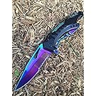 Tac-Force Spring Assisted Rainbow Blade Tactical Rescue Pocket Hunting Knife