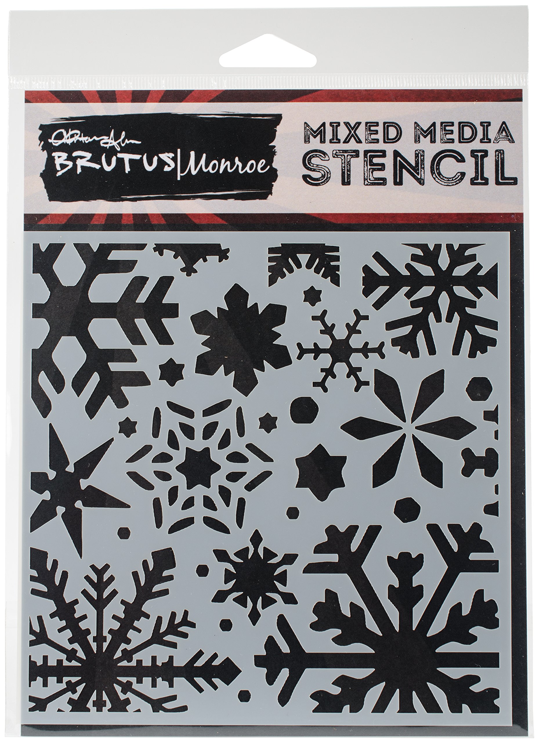 Brutus Monroe BRU0352 Mixed Media Stencil 6"X6"-Snowflake