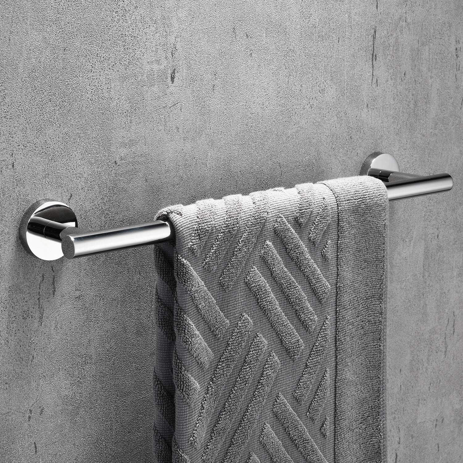 USHOWER 5-Piece Polished Chrome Bathroom Hardware Set, 18-Inch Modern Style Towel Bar Set, SUS304 Stainless Steel Bathroom Accessories: Kitchen & Dining