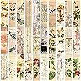 30 Pieces Paper Bookmarks for Book Lovers - Vintage Aesthetic Simple Style Cute Bookmarks Pack - Butterfly, Flower, Plant Designs for Women