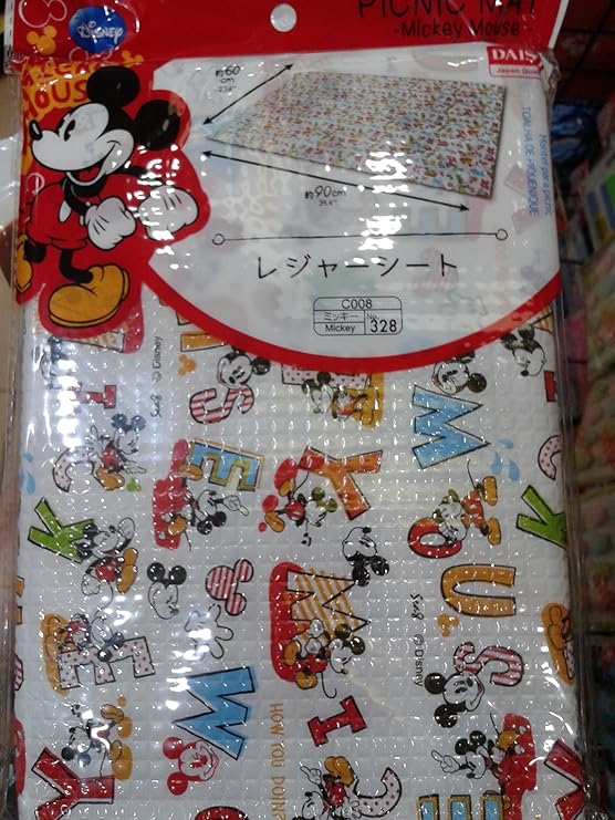 Daiso Mickey Mouse Picnic Mat Indoor or Outdoor Play mat. 60x90 cm