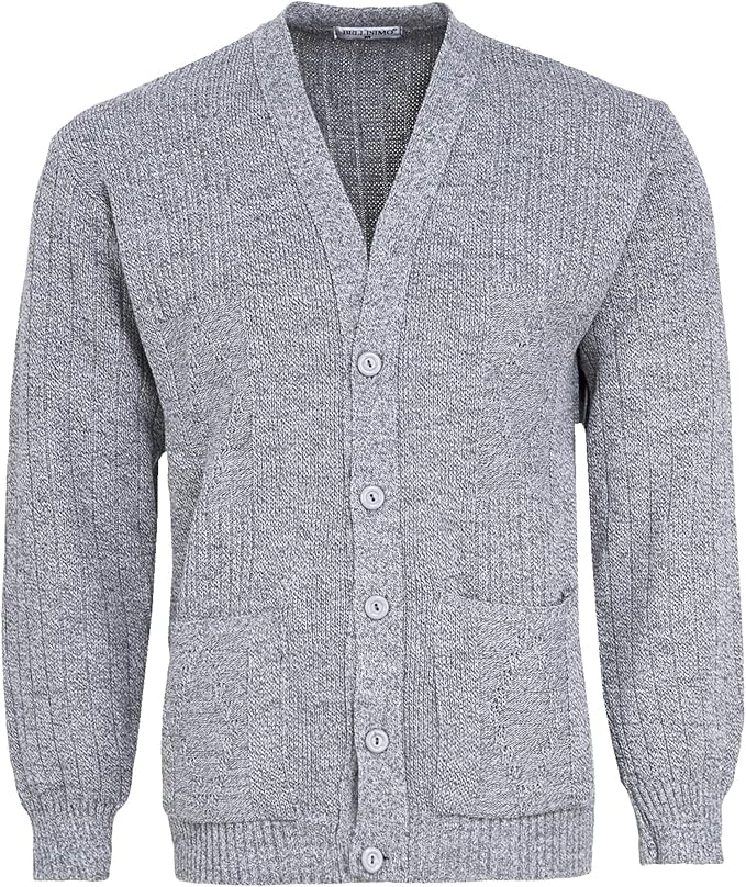 Mens Knitted Cardigan Classic Style Cardigans V Neck Button Jumper ...