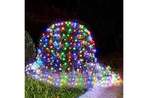 BlcTec Outdoor Christmas Lights 200 LED 8.4ft x 5.2ft Christmas Net Lights with 8 Modes, UL Certified, Timer, Connectable, Waterproof Design for Bushes, Shrubs Outdoor Xmas Decorations, Multicolor