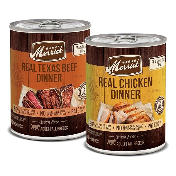 MERRICK GRAIN FREE PREMIUM AND NATURAL CANNED DOG...