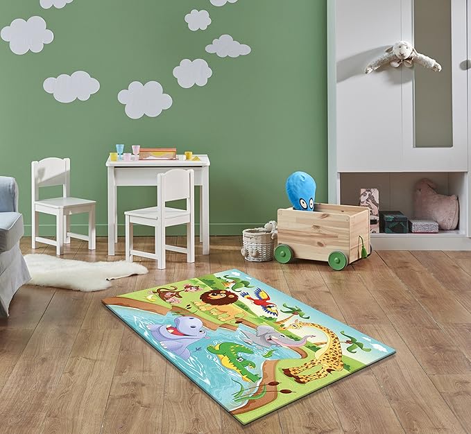 Keymura Moderner Teppich mit schönem Druck/Design Safari | Größe: 160x230 cm - Qualität, Design, Modern zu einem Hammerpreis!