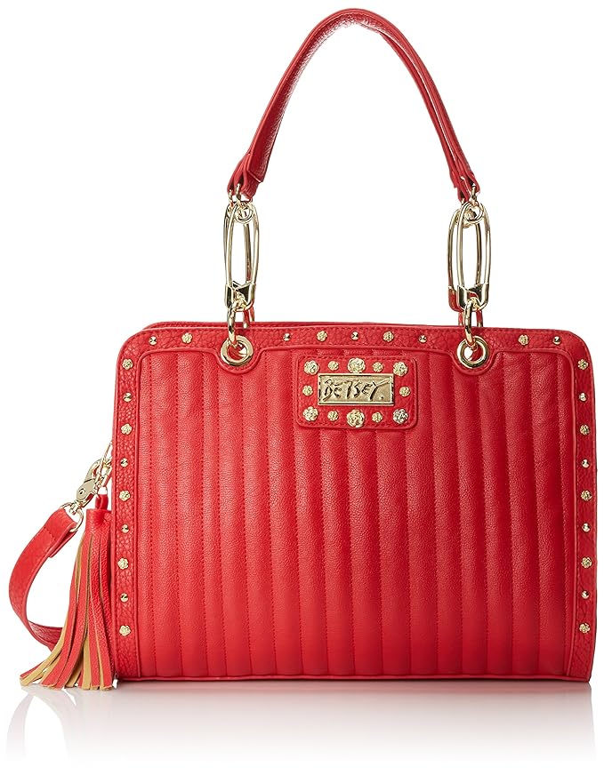 Betsey Johnson Pretty in Punk Satchel, Red Handbags