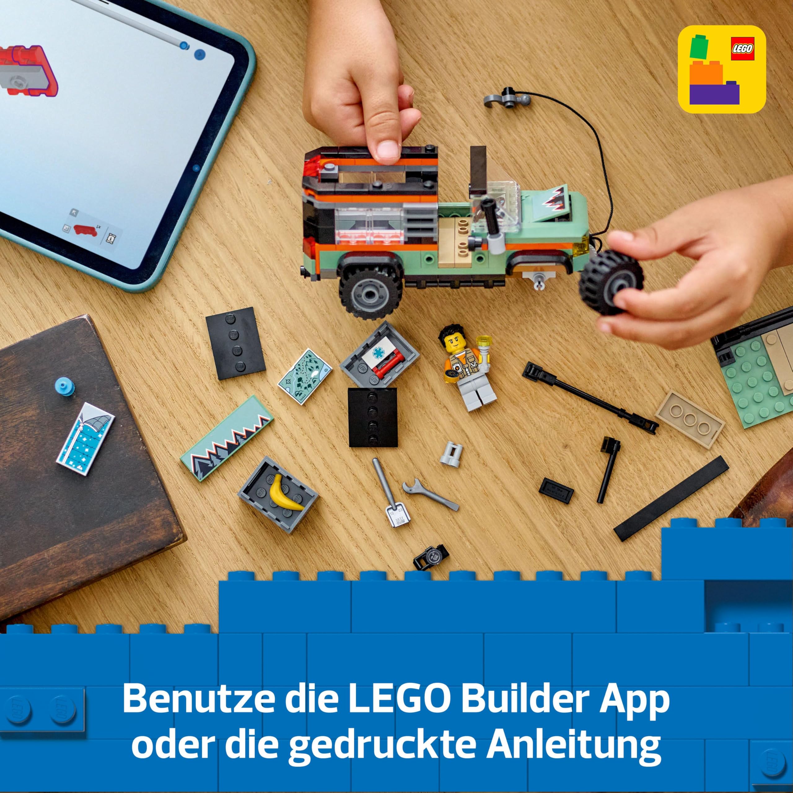 LEGO City Offroad Geländewagen - Bauspielzeug Set für Jungen und Mädchen ab 6 Jahren - Geschenk zum Geburtstag oder für Feiertage - Inkl. Abenteurer Minifigur und Zubehör 60447 6