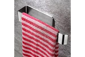 YIGII Hand Towel Holder, Self Adhesive Hand Towel Bar, Bathroom Towel Rack Stick on Wall, No Drilling Towel Hanger, Stainless Steel Brushed Silver