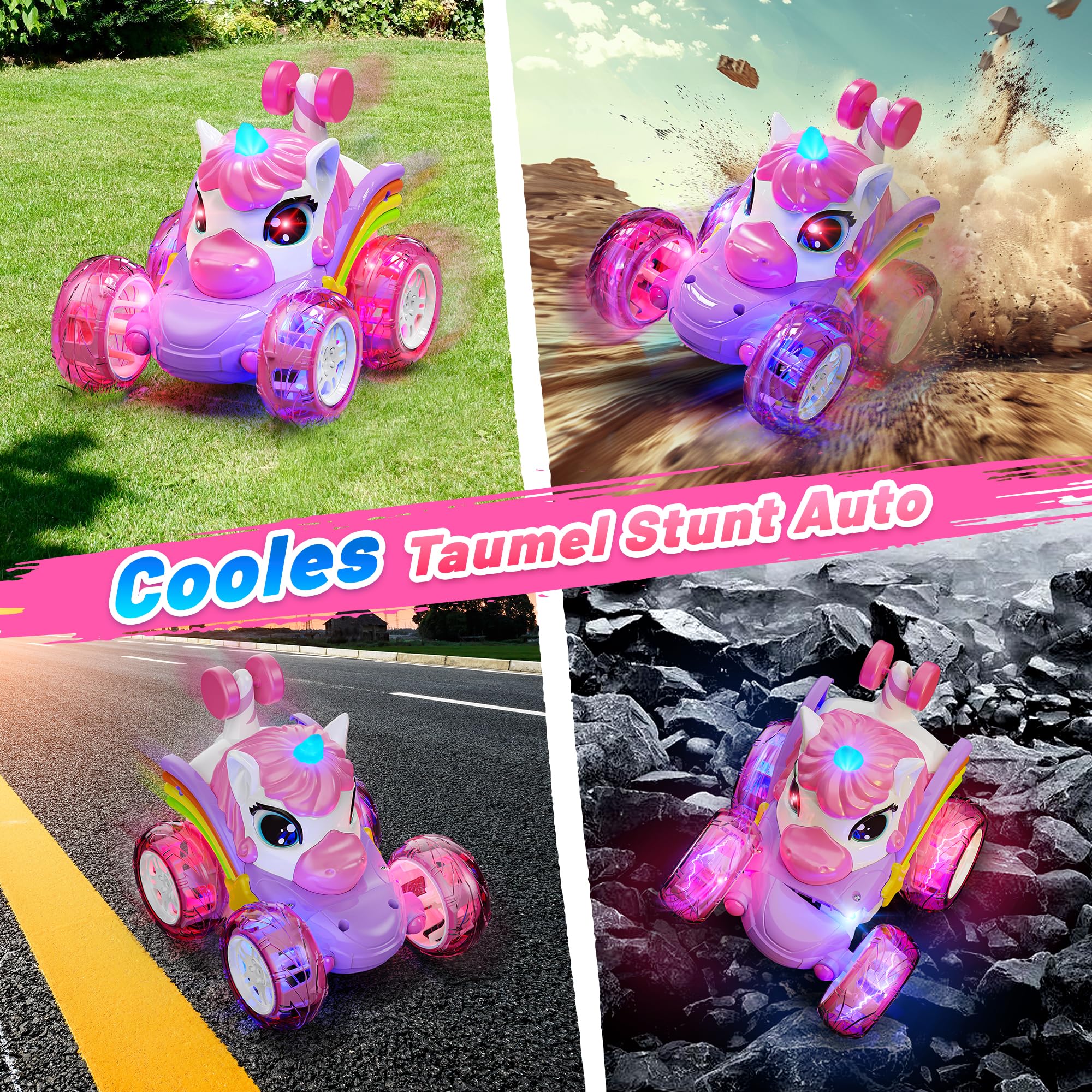 Hot Bee Einhorn LED RC Auto, Ferngesteuertes Spielzeug für Mädchen 3–6 5
