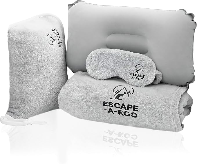 Travel Blanket Airplane Compact Inflatable for Airplanes