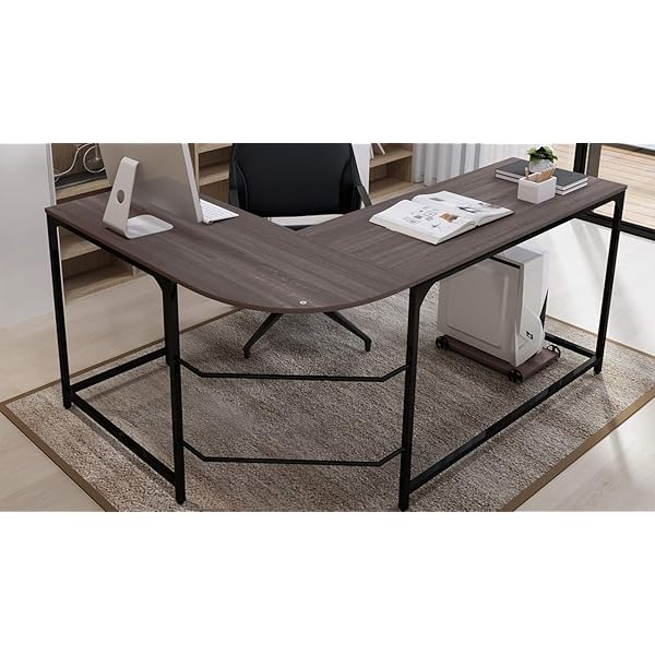 Teraves Reversible LShaped Desk Corner Gaming Computer Desk Office