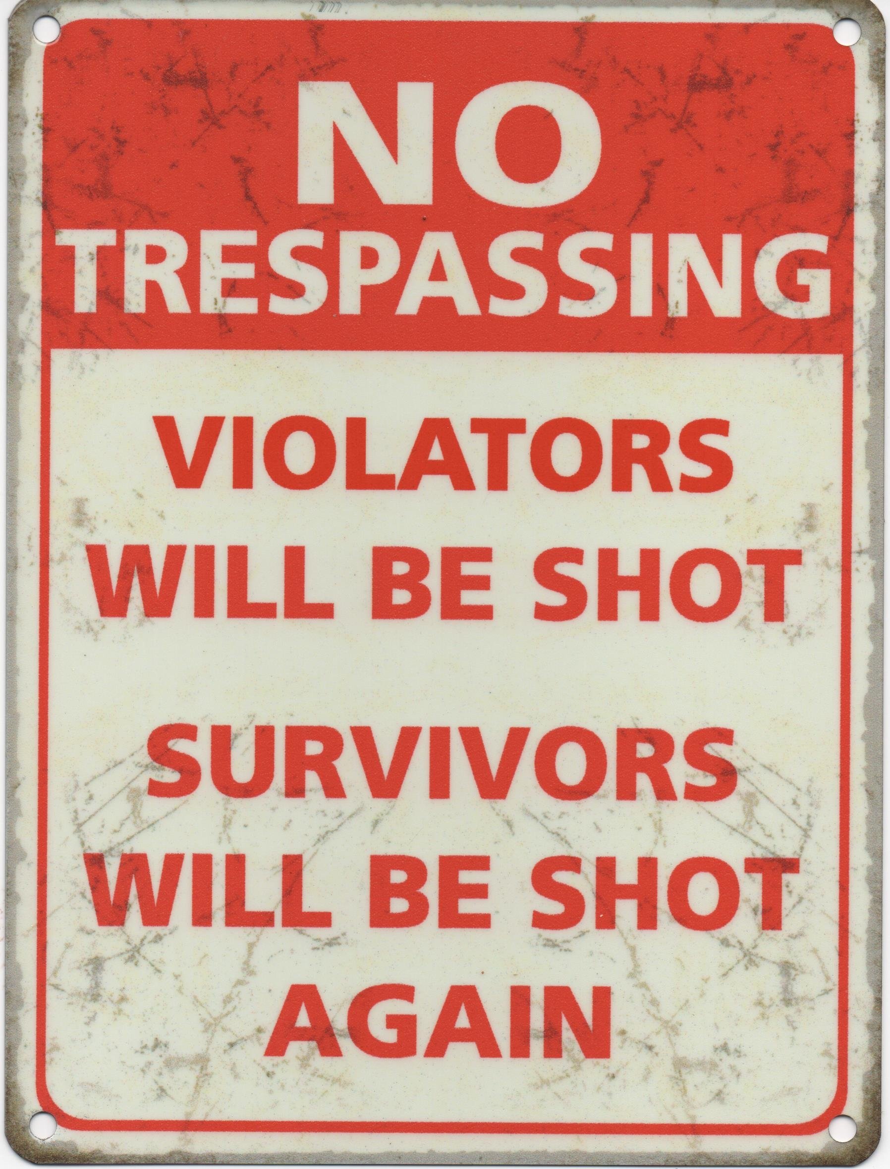 No Trespassing Metal Sign SMALL (200mm x 150mm)