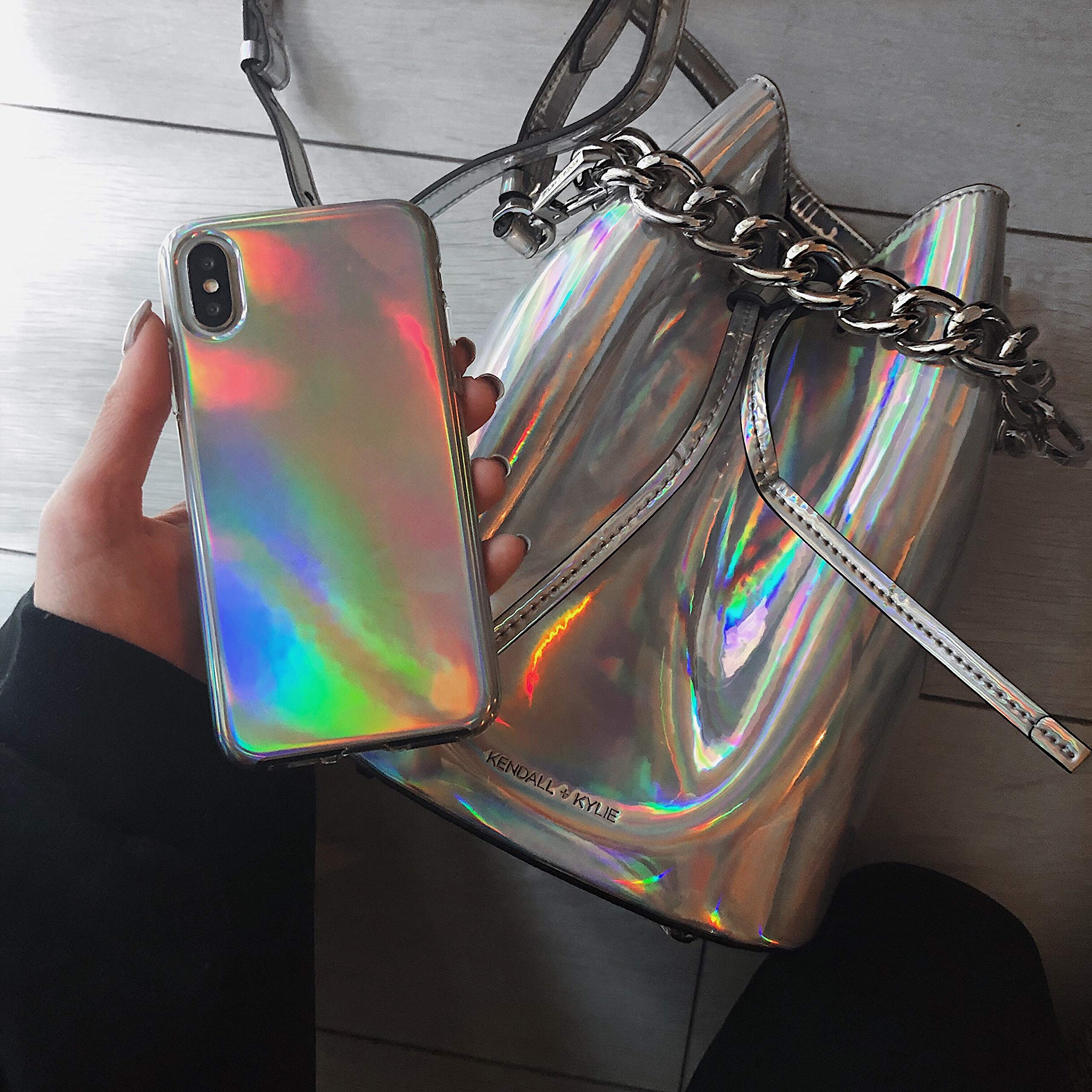 iPhone X/XS Case FELONY CASE Beautiful Stylish Aura Holographic  Shock Absorbing Protective iPhone X/XS Case Drop-Proof Protection for Screen
