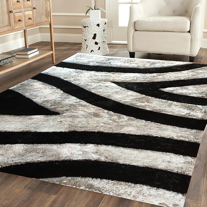 Buy Prince Carpet Handwoven Fluffy Rugs Size 5 x 7 Feet 150cmx210cm