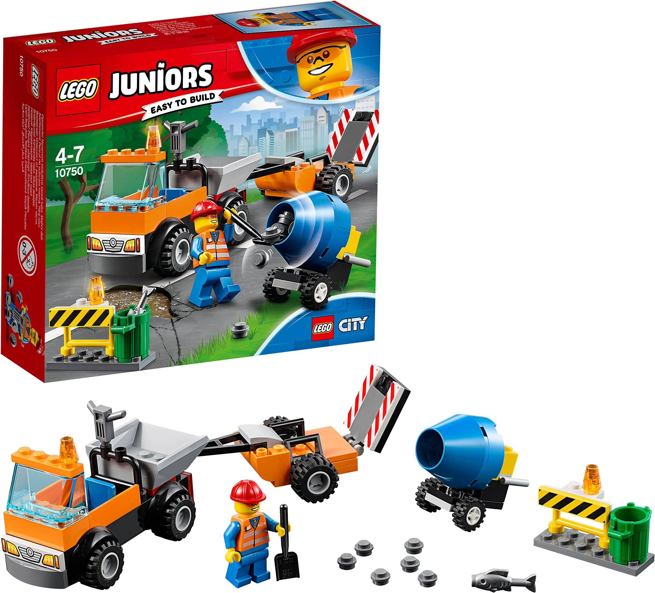 LEGO Juniors Road Repair Truck Building Blocks for Kids 4 to 7 Years (73 pcs) 10750
