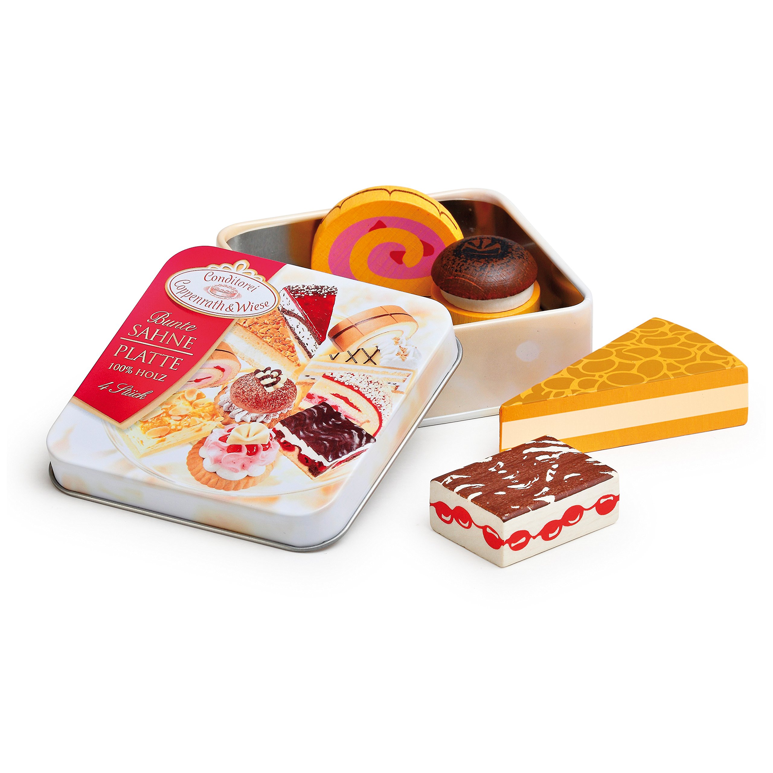 Erzi 9 x 9 x 2.8 cm Pretend Play Wooden Grocery Shop Merchandize Creamy Pastry Coppenrath and Wiese