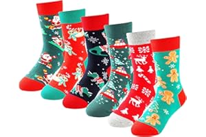 BISOUSOX Kids Christmas Socks Crazy Xmas Gift for Kids 6-8 10-12 Years, Boys Girls Novelty Funny Winter Dress Socks