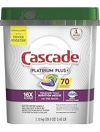 Cascade Platinum Plus Dishwasher Detergent Actionpacs, Lemon, 70 Count