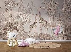 Muravie Giraffe Wallpaper For Kids Room | Removable
