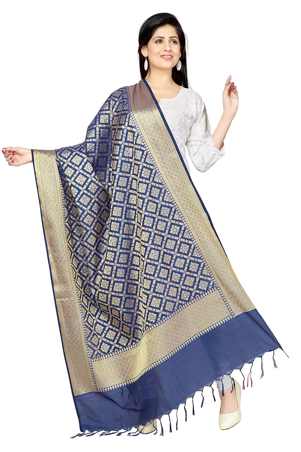 rani saahiba art katan silk zari woven dupatta