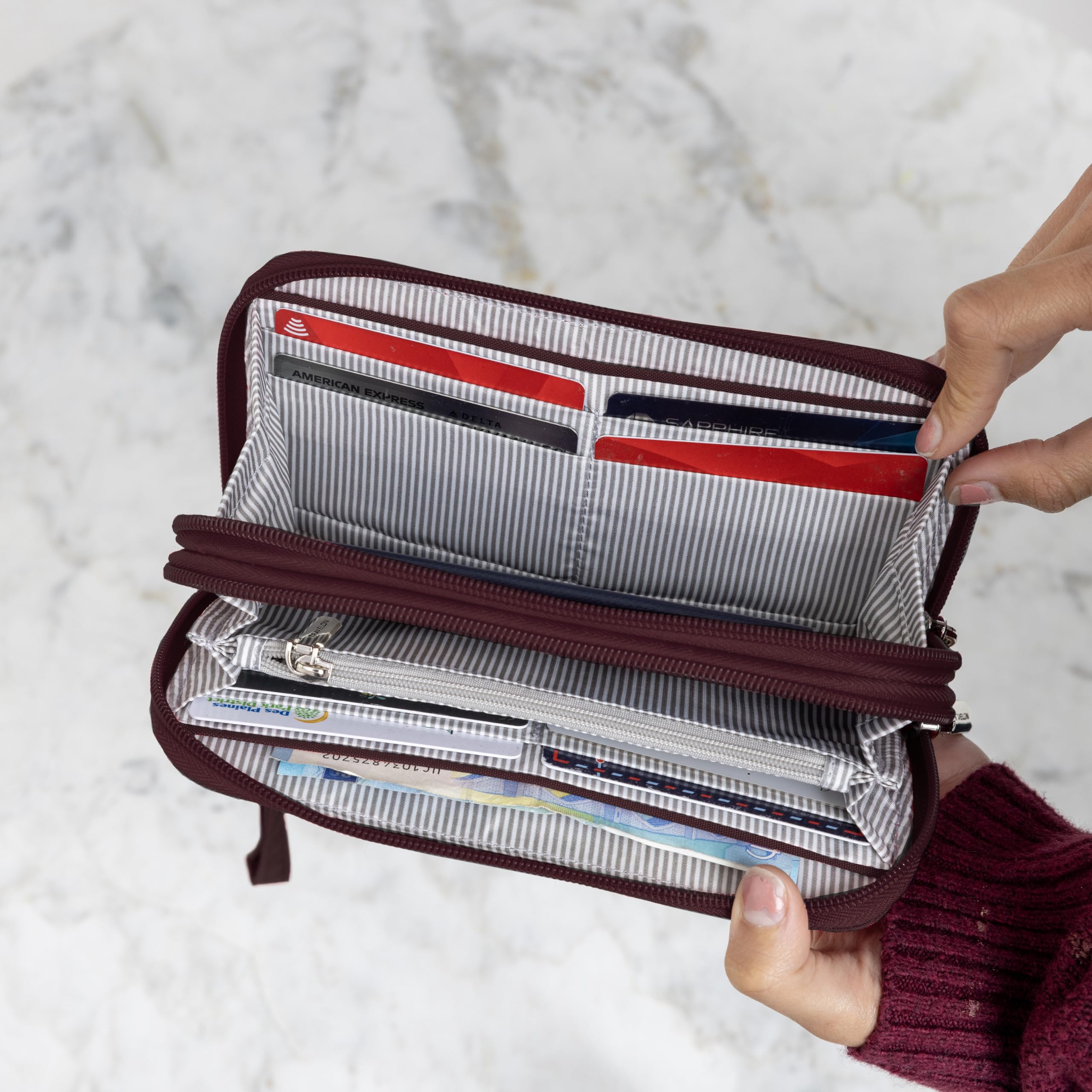 Travelon RFID Blocking Double Zip Wallet