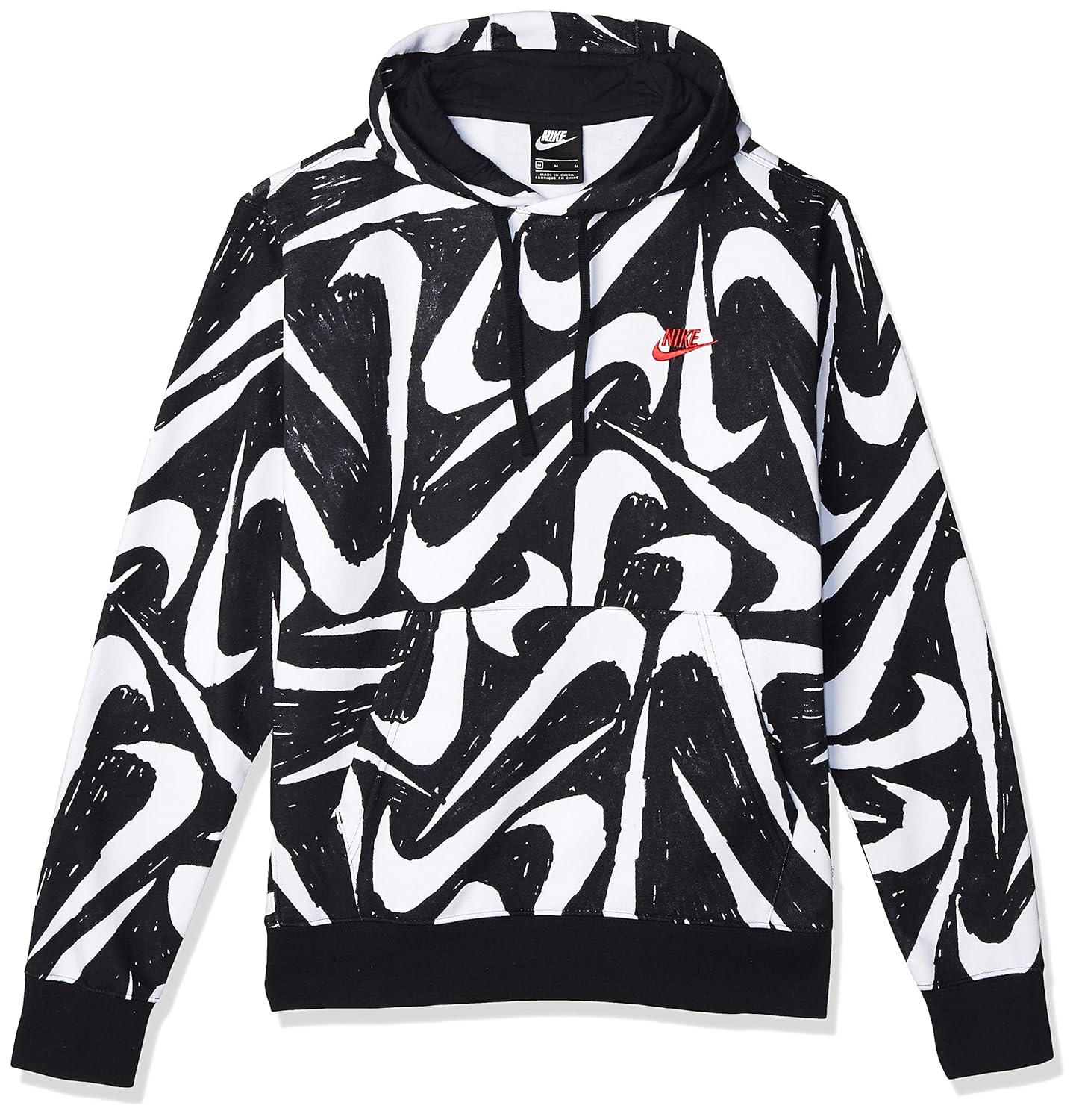 Nike mens Men's Sportswear Club Pull Over Hoodie All Over Swoosh Print: Amazon.in: Clothing 
