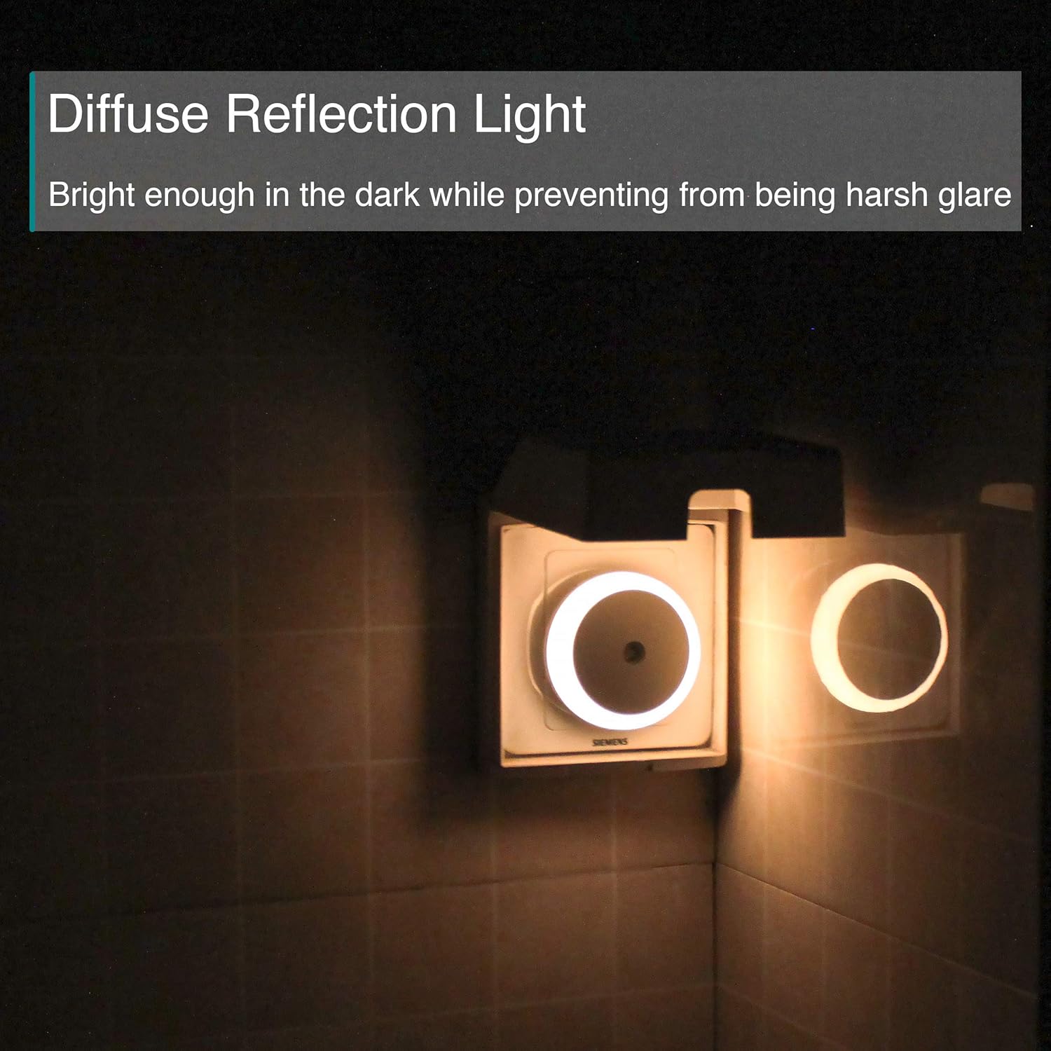 LED Night Light, with Dusk to Dawn Sensor, Diffused Light, Energy Efficient, Plug in Night Light for Bedroom, Bathroom, Kitchen, Hallway, Stairs, Kids Room, Warm White, 2 Pack: Home Improvement